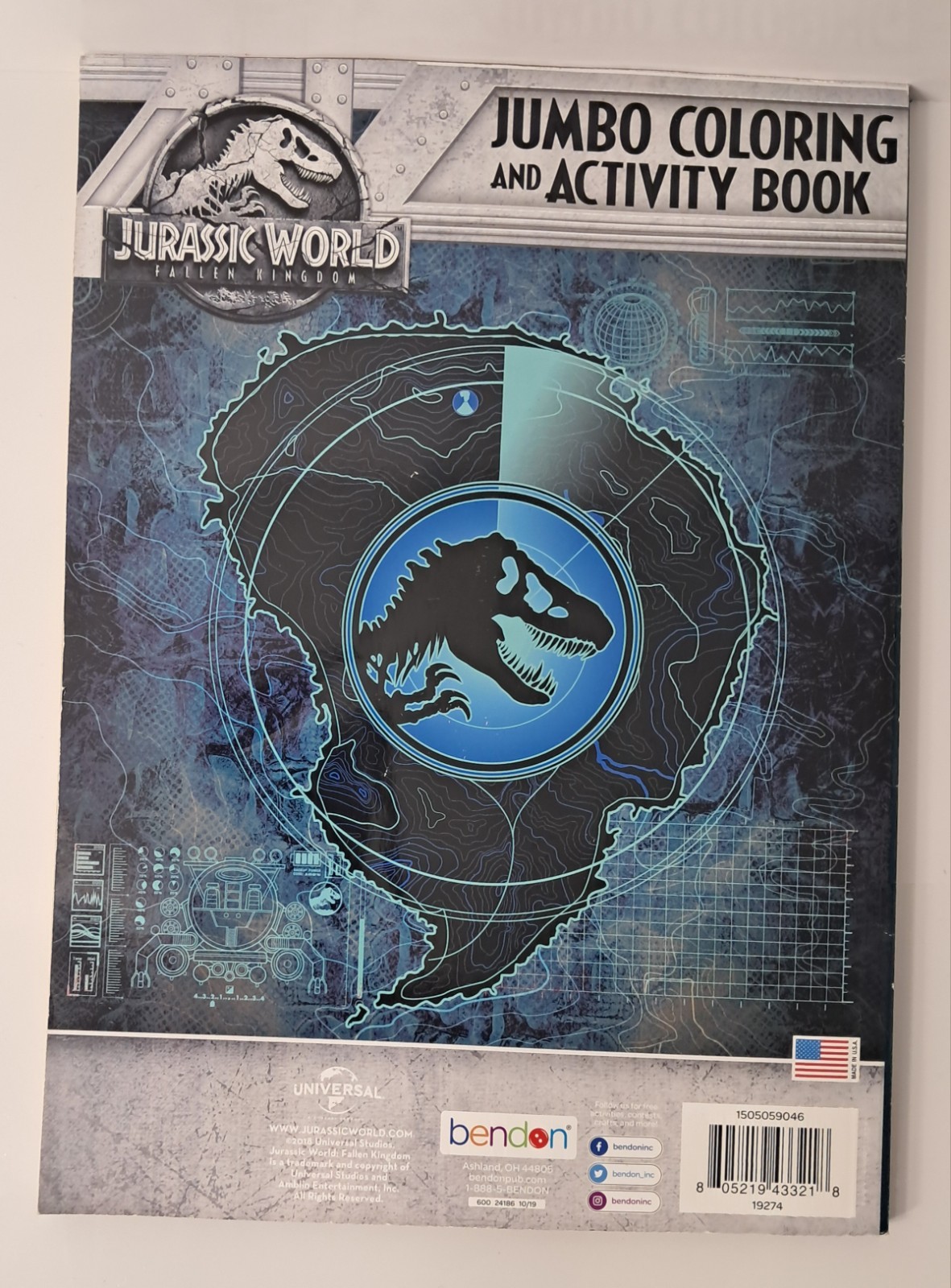 Jurassic World Fallen Kingdom Jumbo Color & Activity Book Official Movie Edition