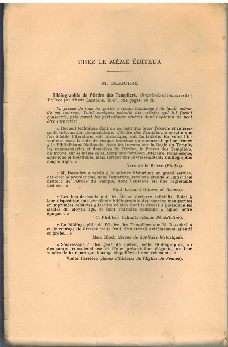 Lantoine, Albert LA FRANC-MAÇONNERIE ECOSSAISE EN FRANCE SC 1930 Limited Signed