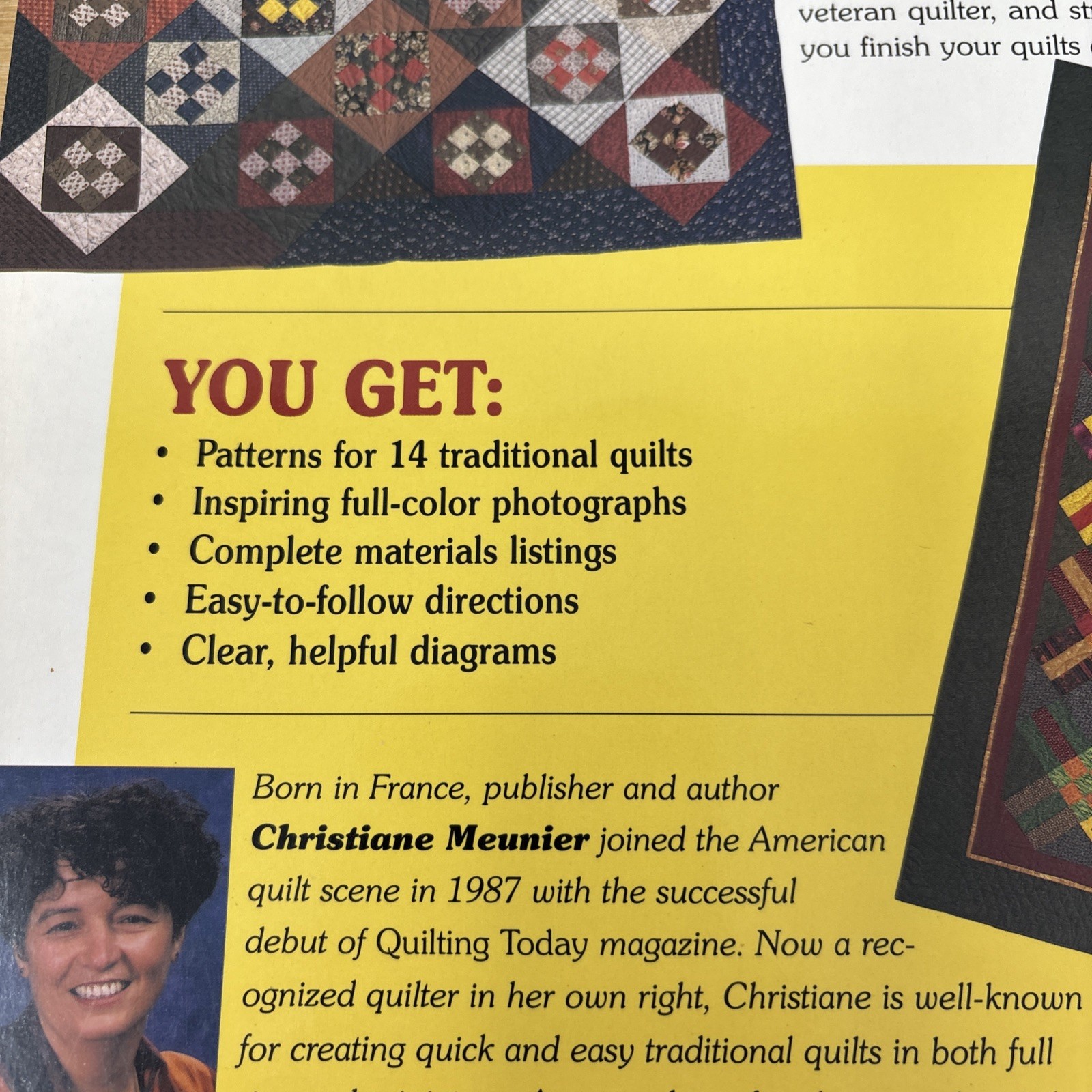 Easy Traditional Quilts : The Nine Patch by Christiane Meunier – EUC 14 Patterns
