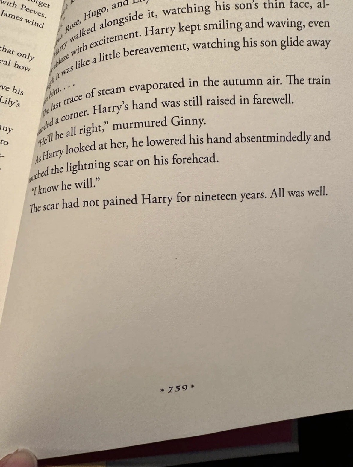 Harry Potter and the Deathly Hallows True 1st Edition & 1st Printing /Page 759