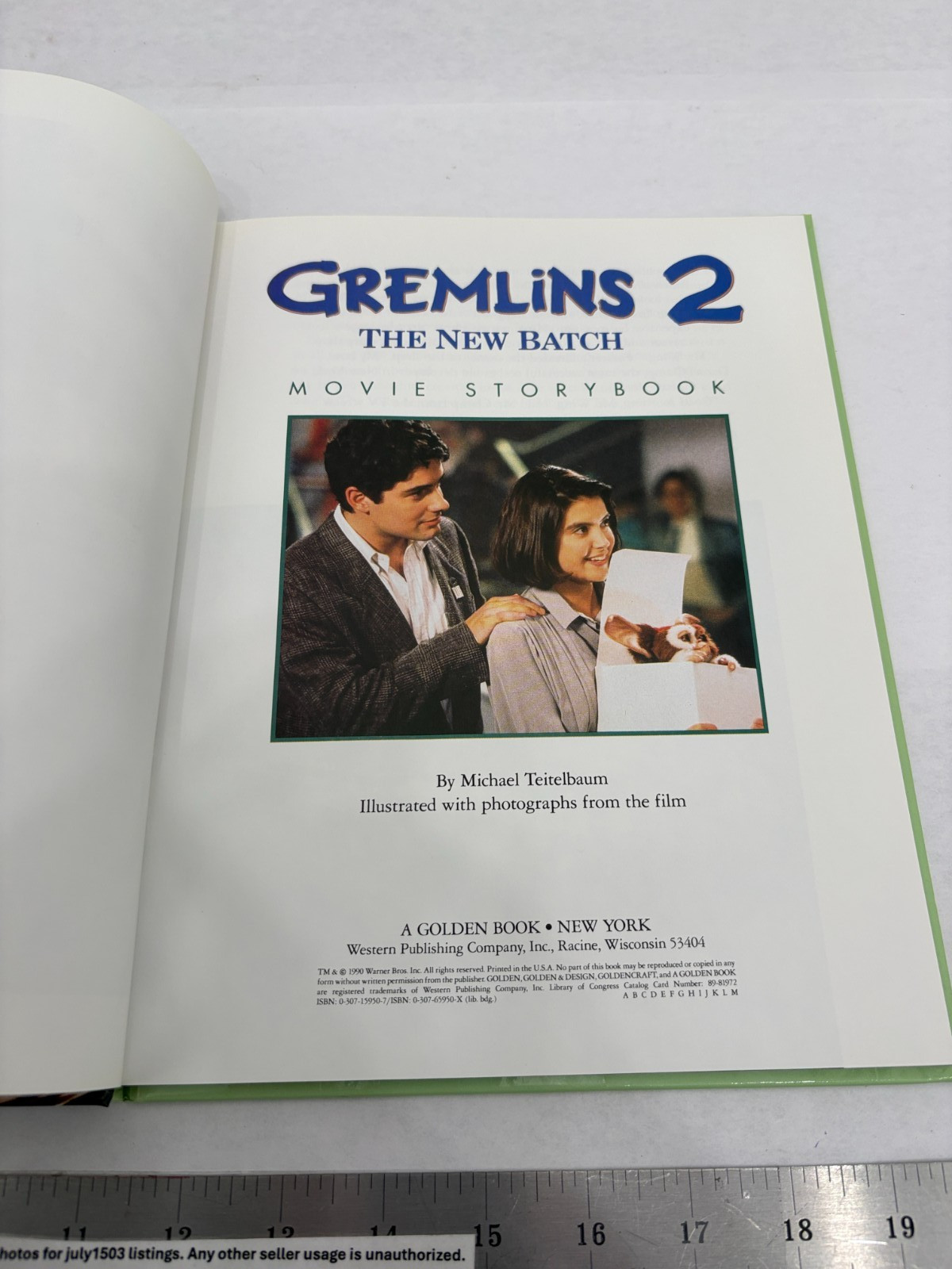 Gremlins 2: The New Batch Movie Storybook Hardcover, A Golden Book, 1990
