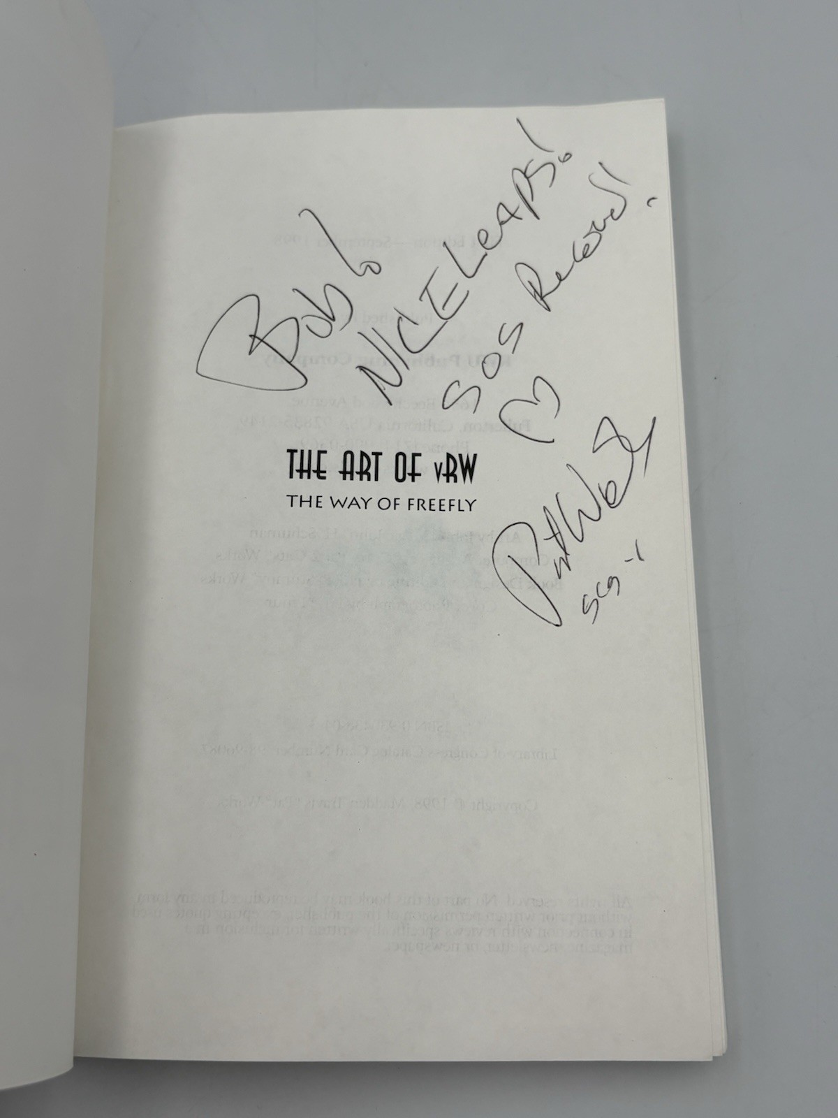 AUTHOR SIGNED The Art of VRW: The Way of Free Fly By Pat Works