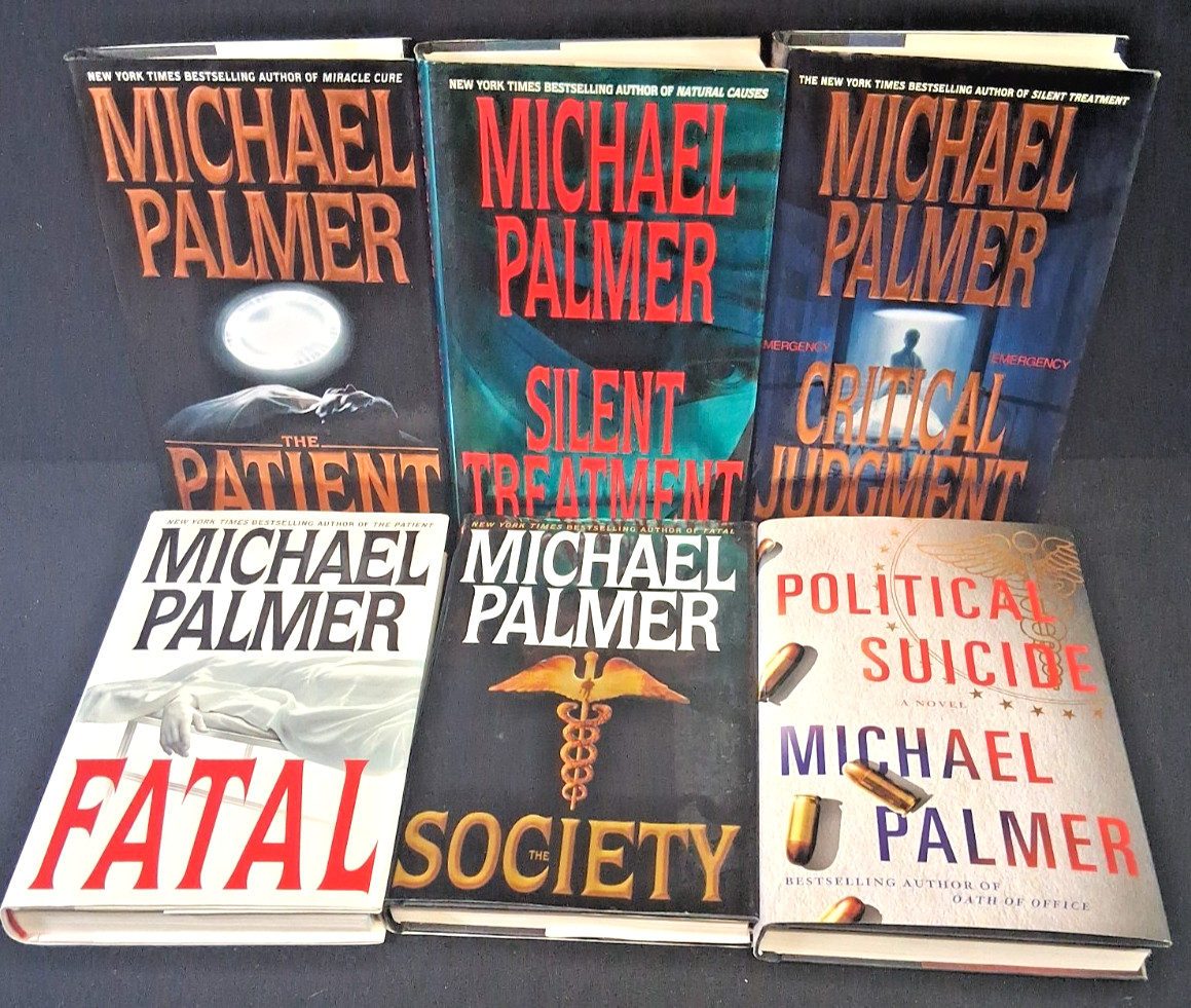 9 Michael Palmer HC Book Medical Thriller Fatal/The Patient/Fifth Vial/Society