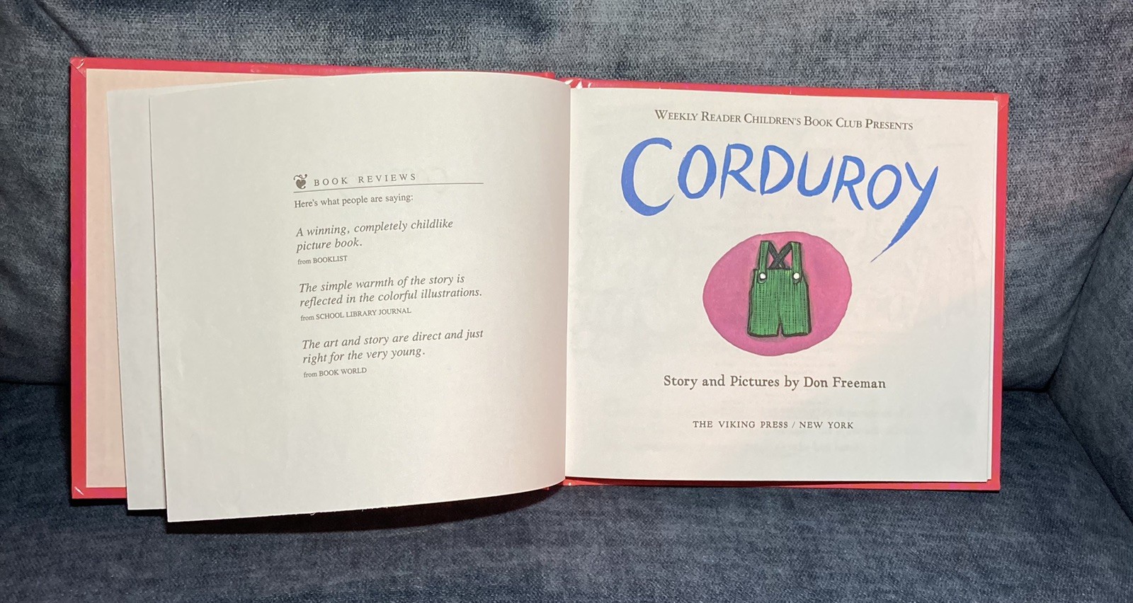 Vtg. 1968 Corduroy The Bear Hardcover Book By Don Freeman Bear Buttons