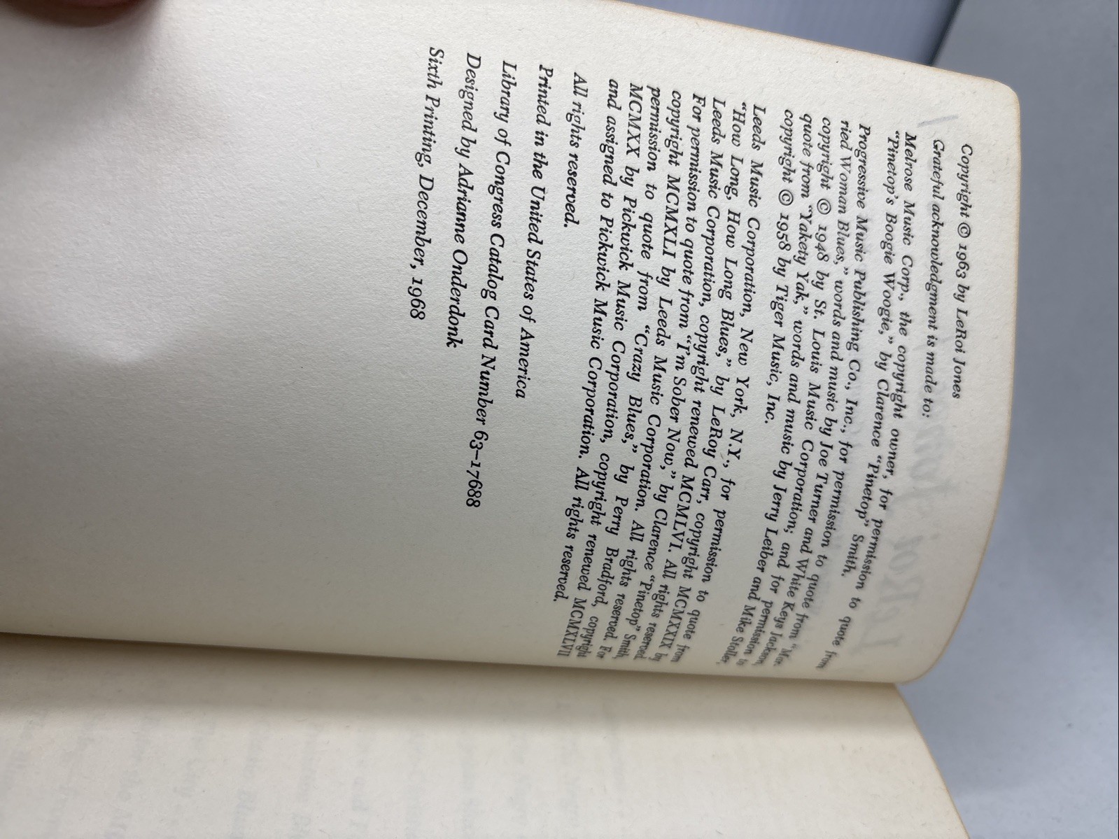 Blues People by LeRoi Jones Trade Paperback Vintage Book – Apollo Edition