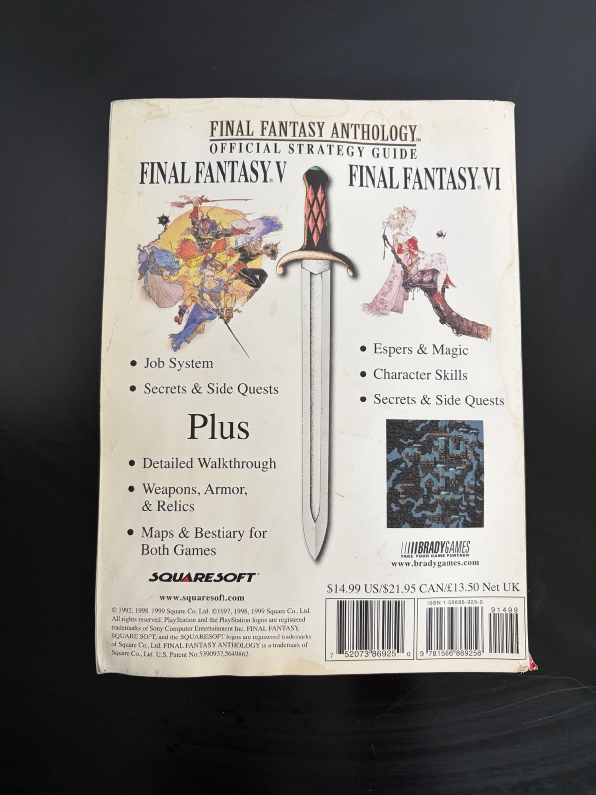 Final Fantasy Anthology Walkthrough Brady Games Strategy Guide Water Damage