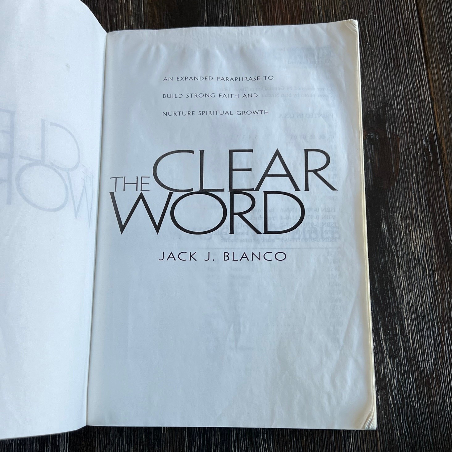 The Clear Word Bible Jack J Blanco Devotional Expanded Paraphrase Paperback 2003