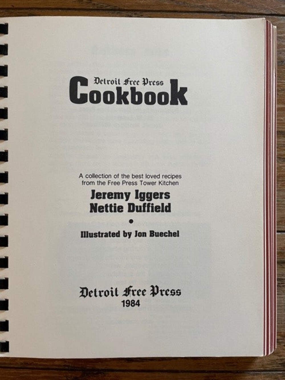 Detroit Free Press Cookbook by Jeremy Iggers, Nettie Duffield
