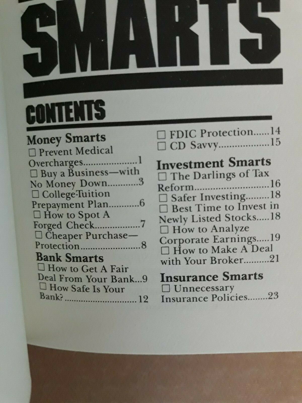 1990 Boardroom pb: Money Smarts (62 pages) 6.5″ x 4″