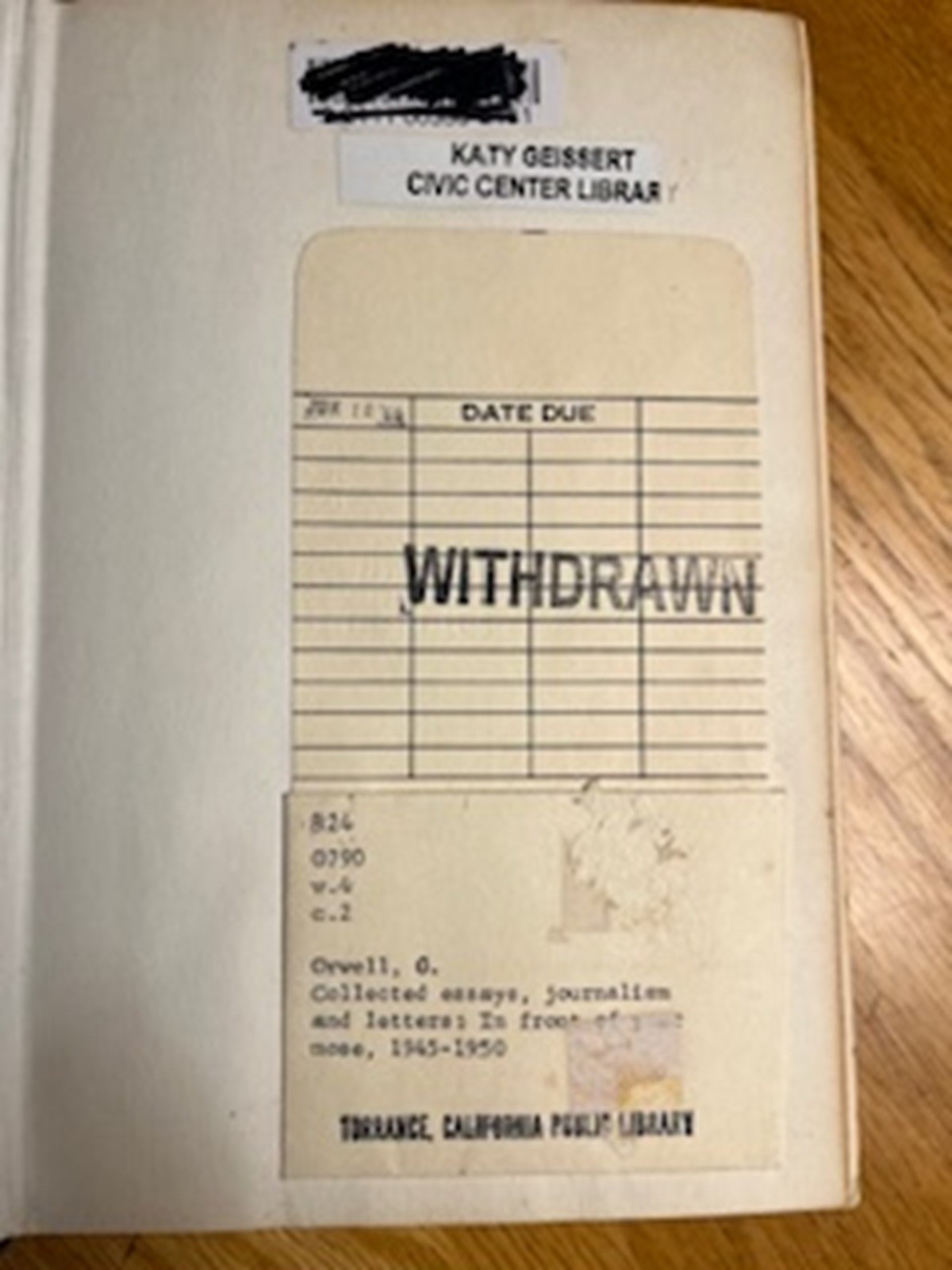 IN FRONT OF YOUR NOSE, 1945-1950 (FIRST EDITIO) COLLECTED WORKS OF ORWELL, V.4