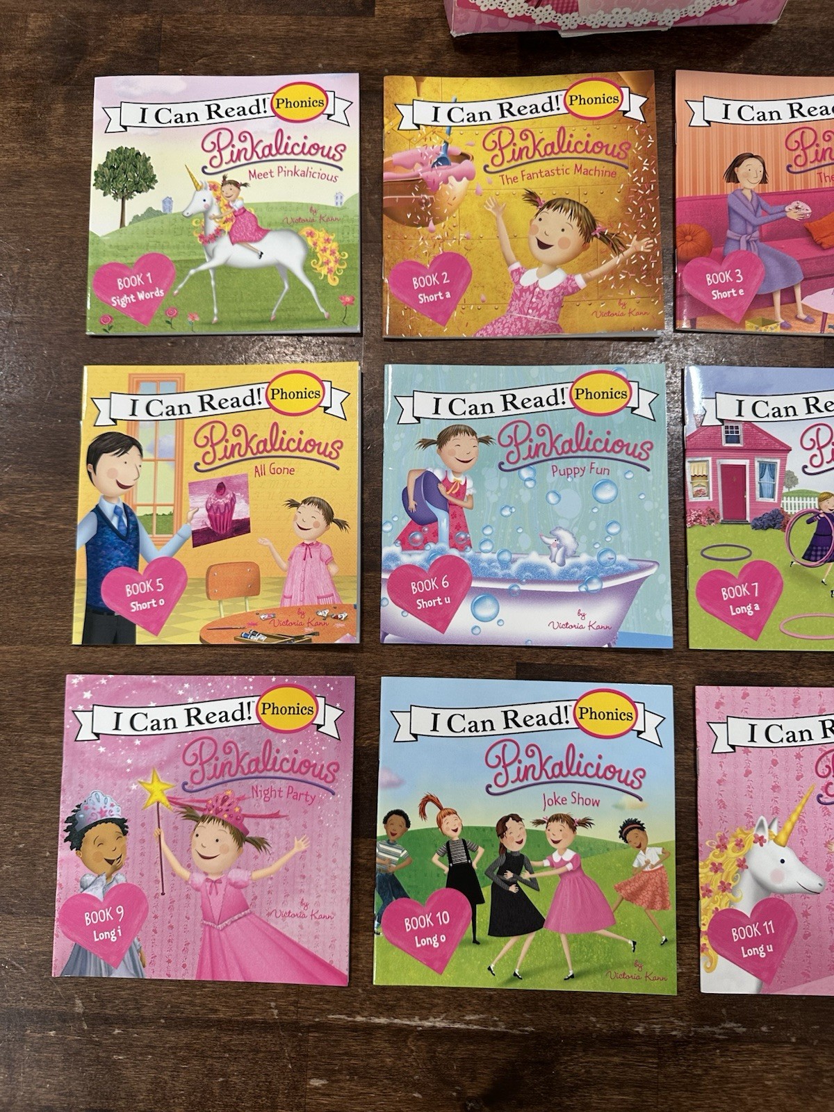 Pinkalicious I Can Read Phonics Kids Book Box Lot of 12 Books Long Short Vowel