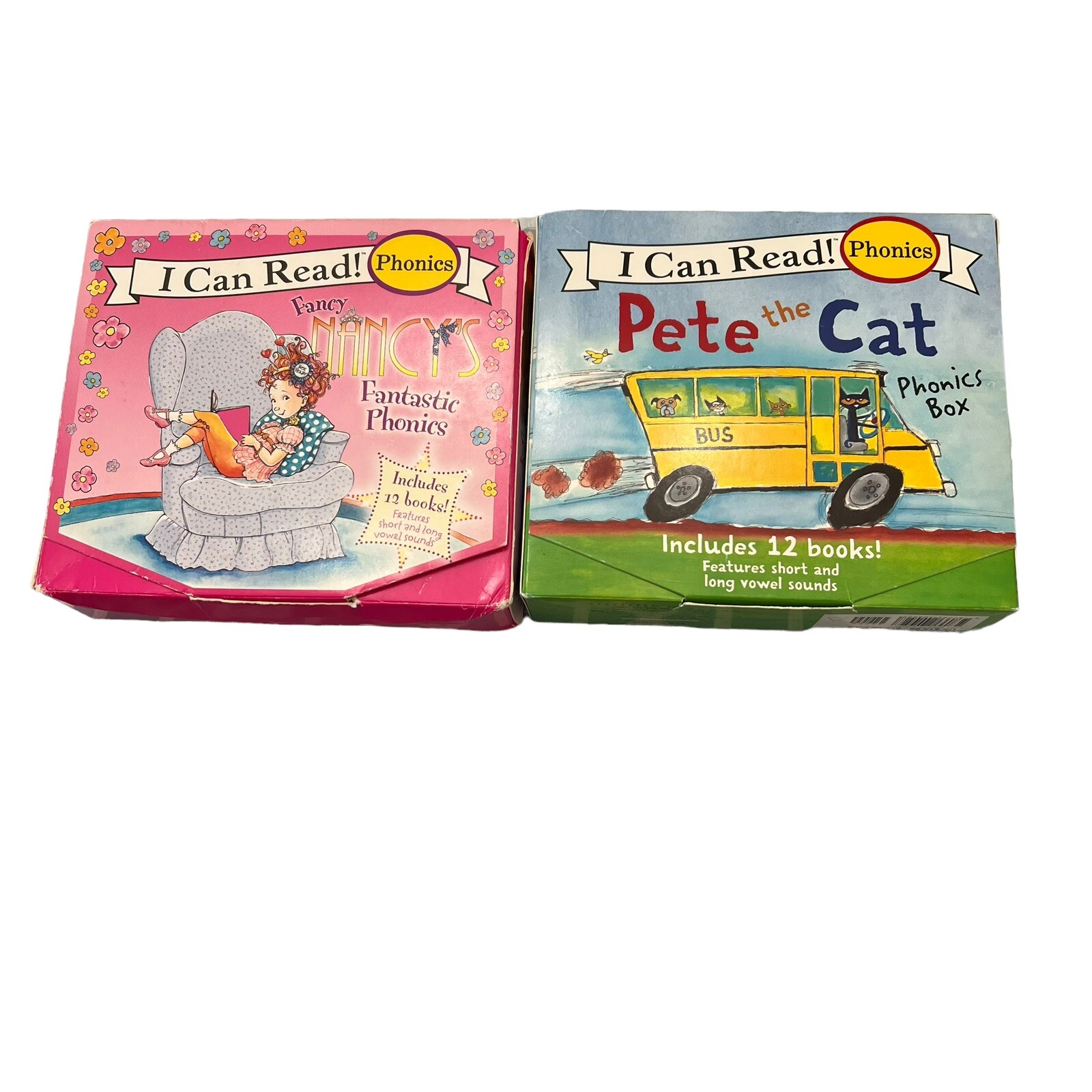 I Can Read! Fancy Nancy & Pete The Cat Phonics Boxes 12 Books Each