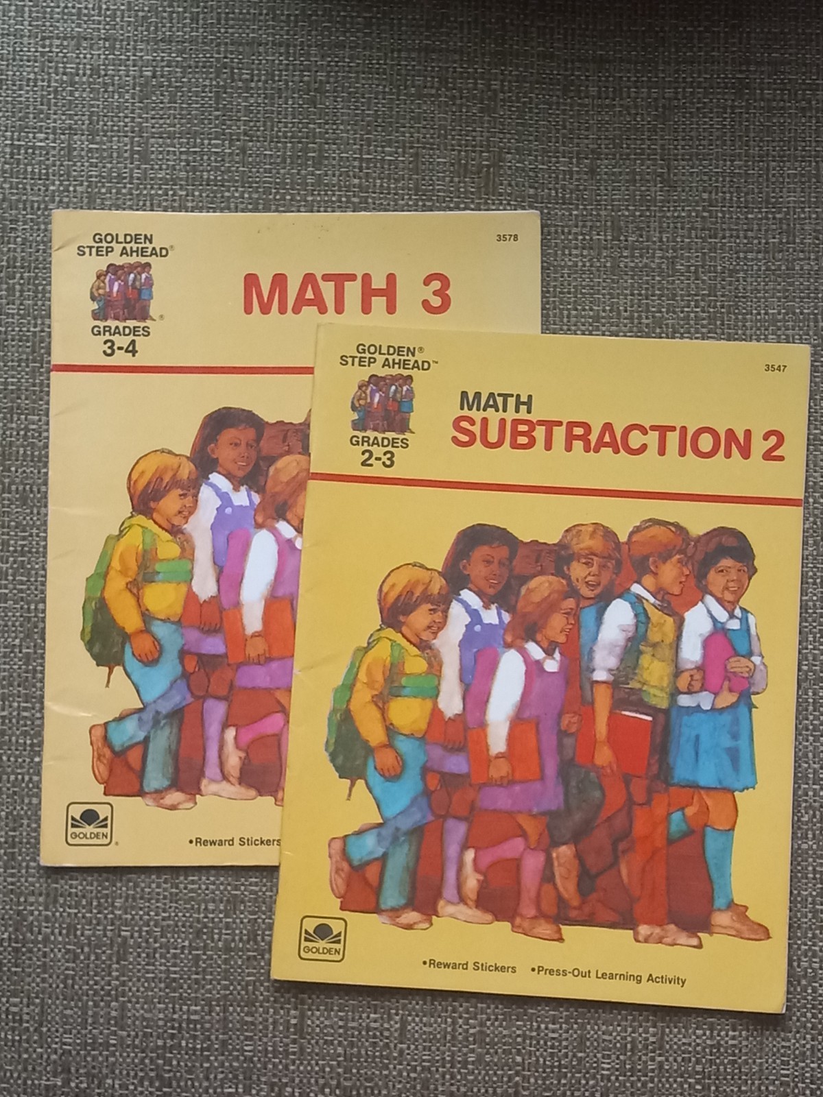Vtg. 1984 Golden Step Ahead Math books lot of 2 grades 2 – 3 V-Good