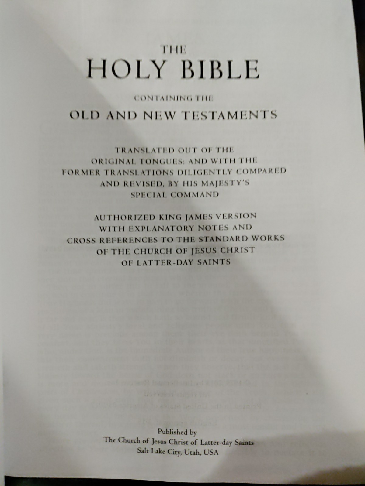 Simulated Leather LDS Holy Bible King James Version KJV LARGE PRINT 2013 Edition