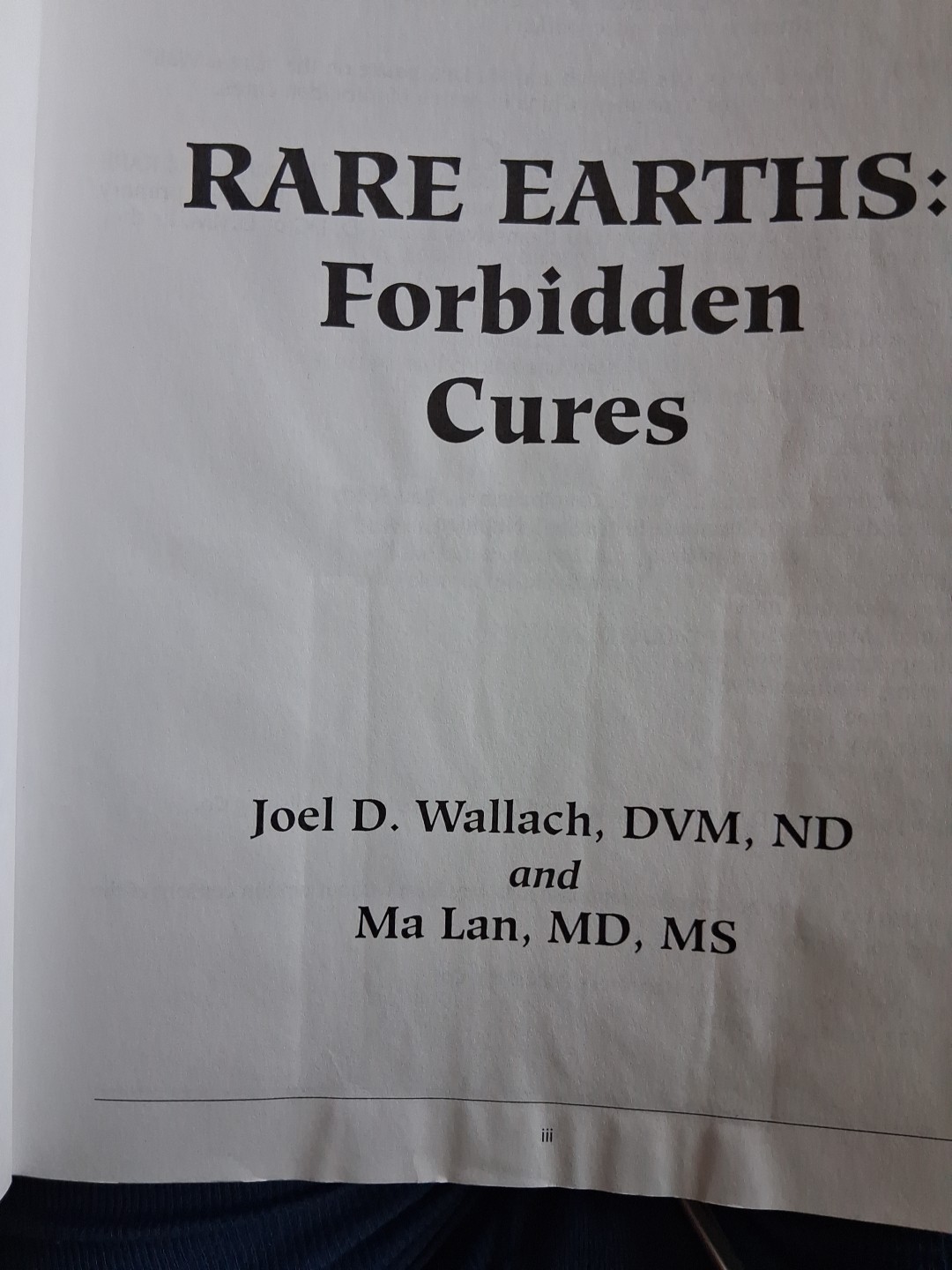 “Rare Earths, Forbidden Cures” Ma Lan & Joel Wallach 1996 7th Printing PB. J