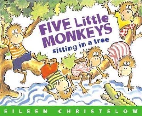 Five Little Monkeys Sitting in a Tre- 0395544343, library bin, Eileen Christelow
