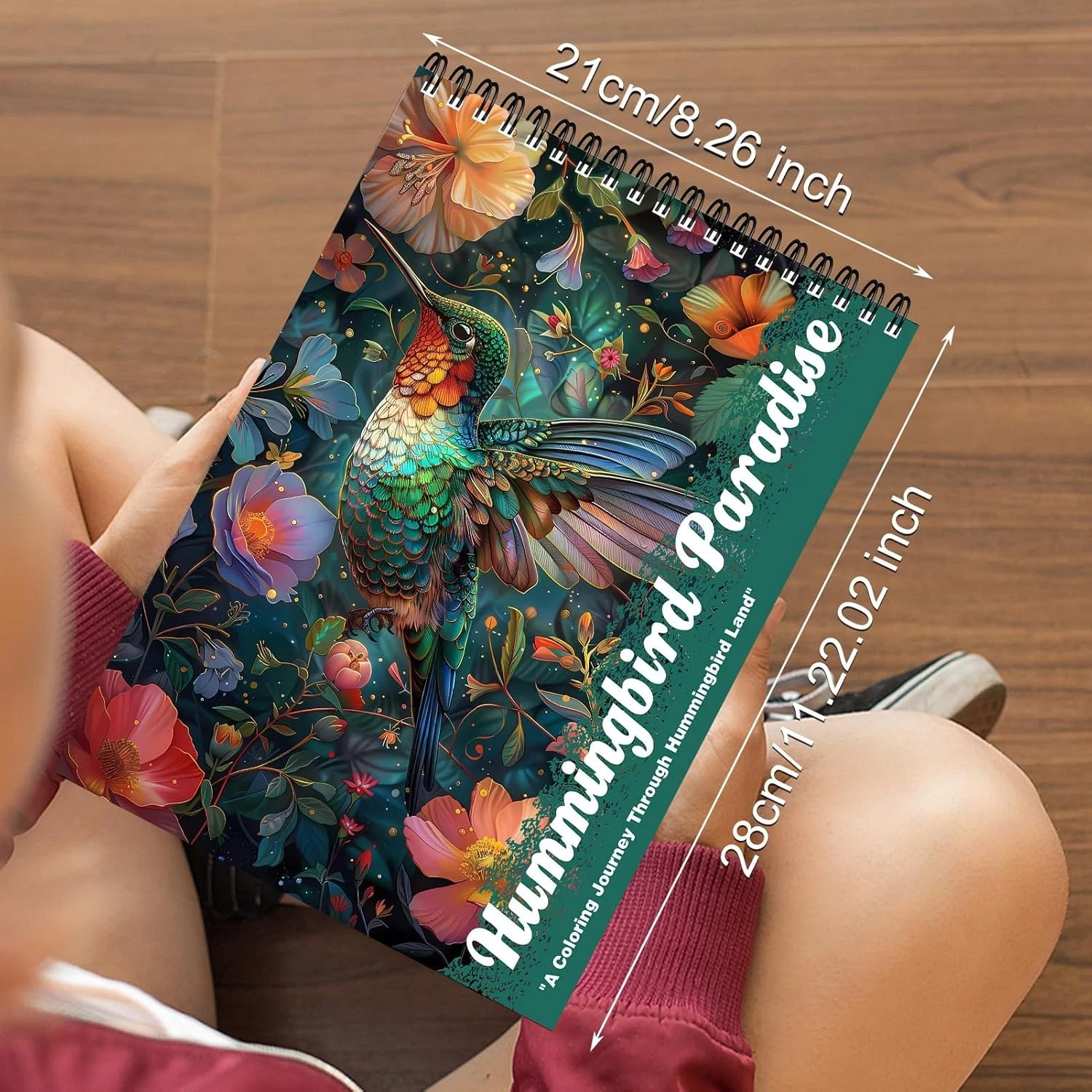 Humming Bird Adult Coloring Book Spiral Bound Mindfulness Adult Coloring Book.