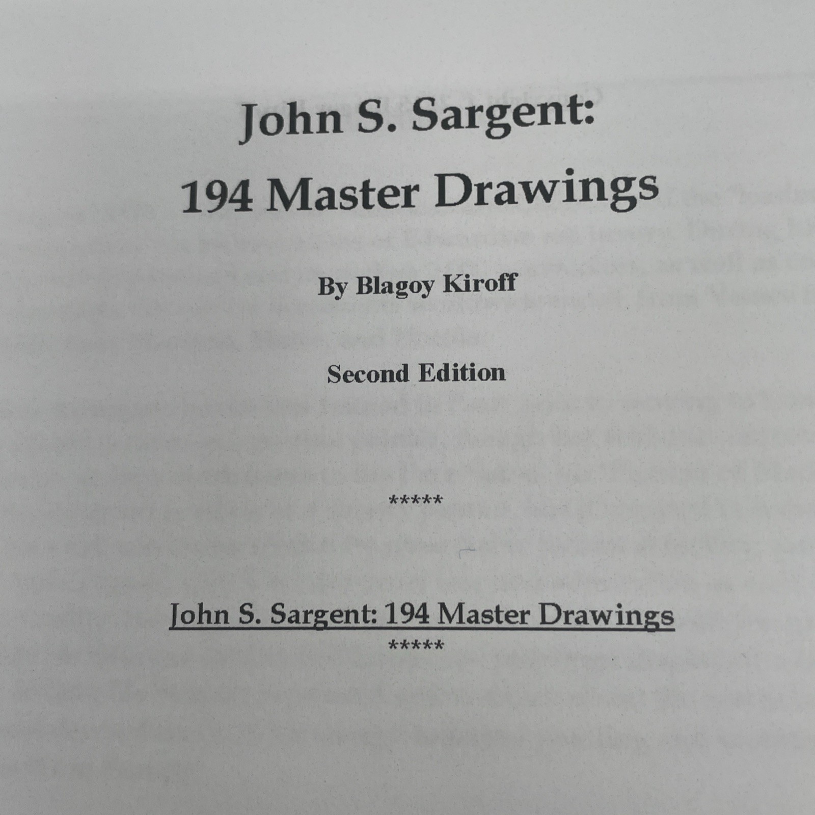 John S Sargent 194 Master Drawings Blagjoy Kiroff Soft Cover 2023 2nd Ed Art