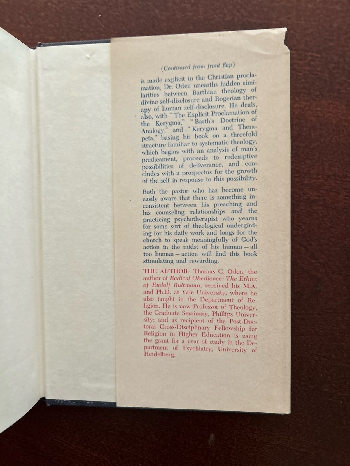 Kerygma And Counseling (1966 Vintage Hardcover) By Thomas C Oden