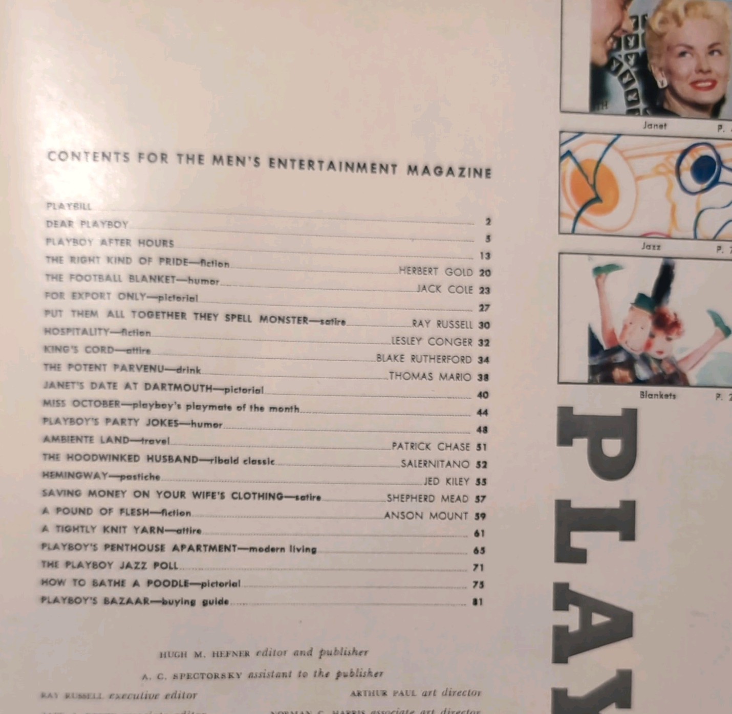 PLAYBOY magazine-OCTOBER 1956 vol.3, no 10. Vintage