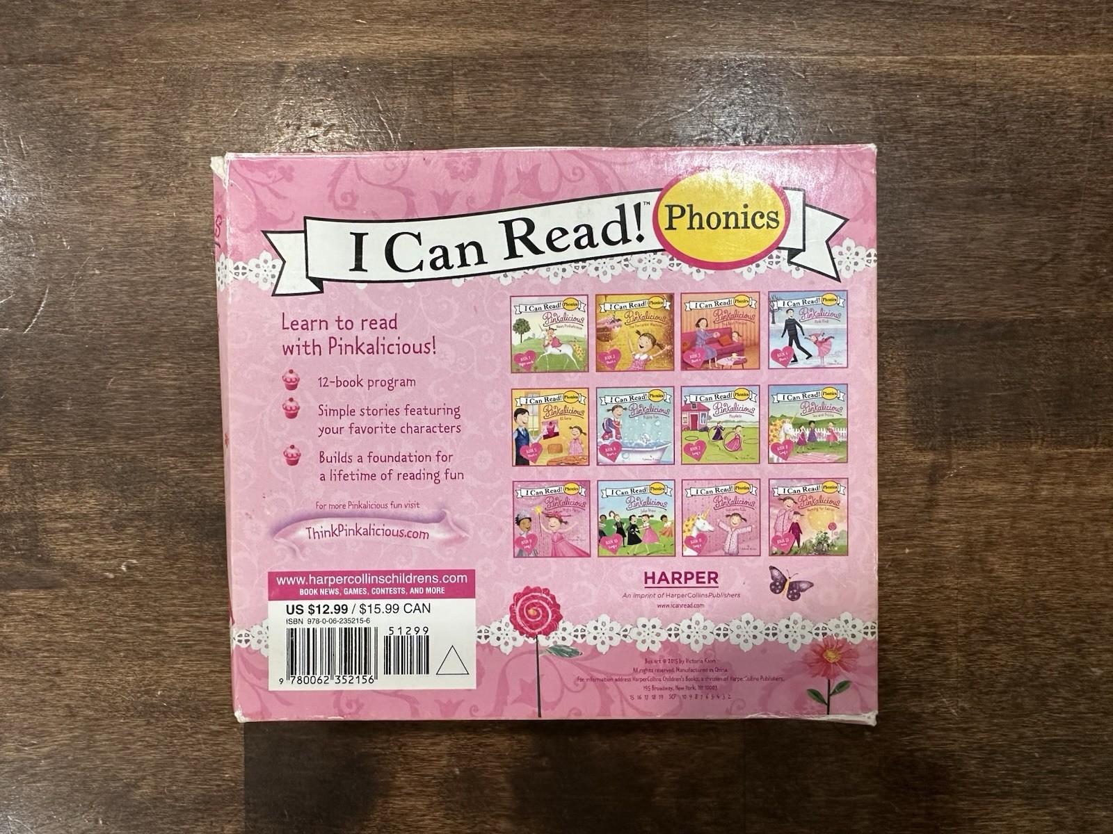 Pinkalicious I Can Read Phonics Kids Book Box Lot of 12 Books Long Short Vowel