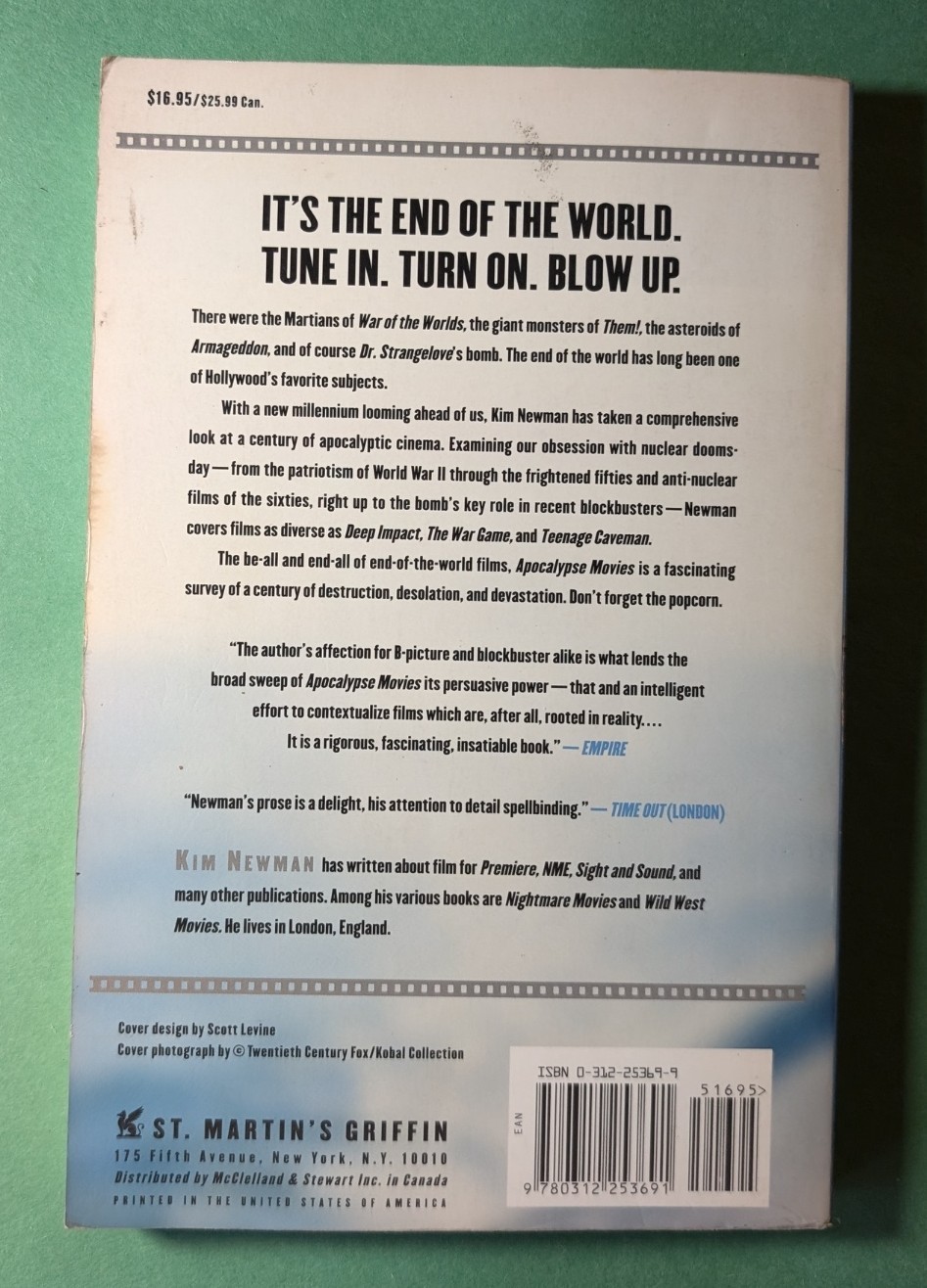 Apocalypse Movies : End of the World Cinema Newman Kim and Kim Newman FREESHIP
