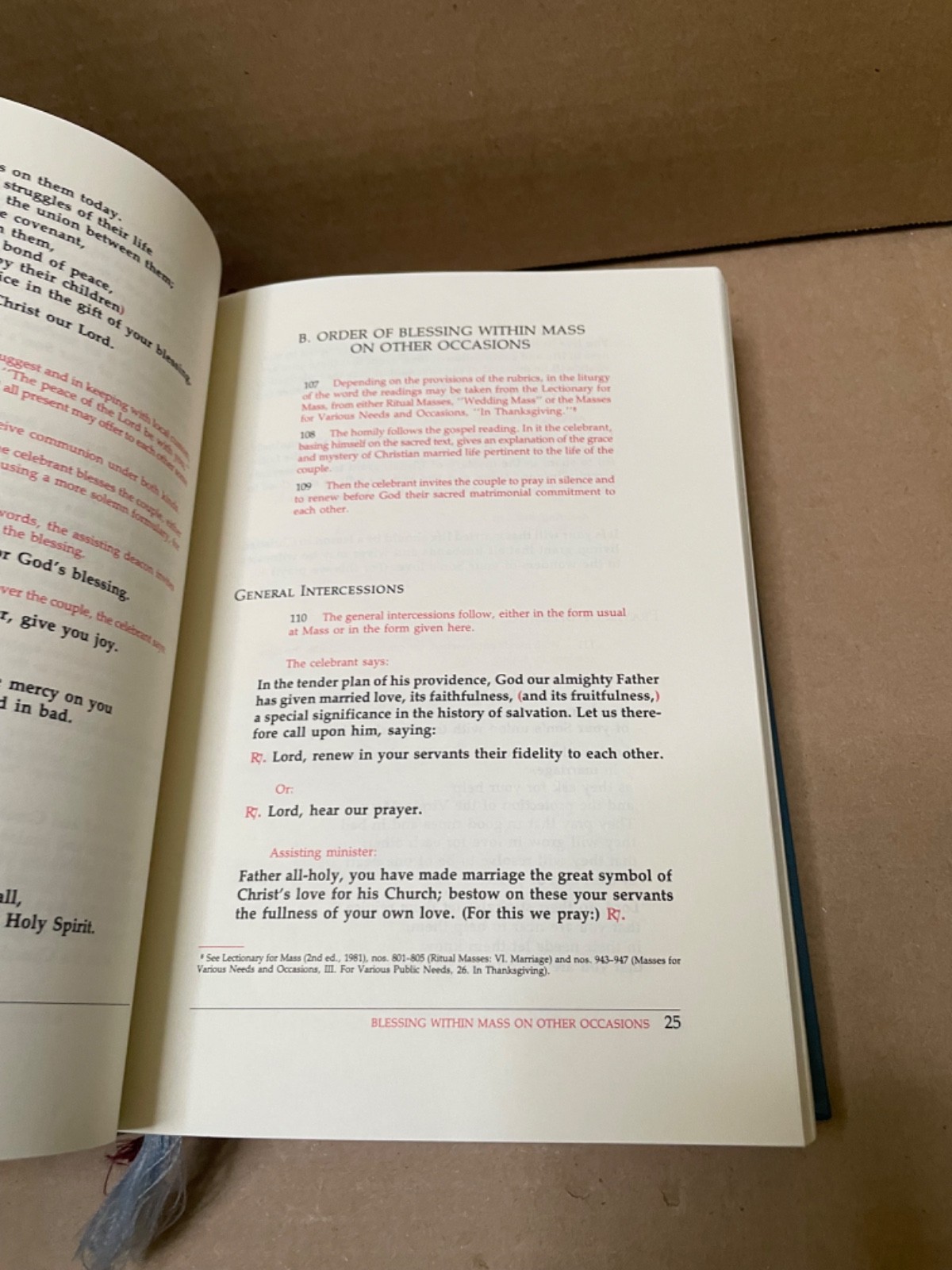 Book of Blessings: Ritual Edition Liturgical Press 1989 hardcover