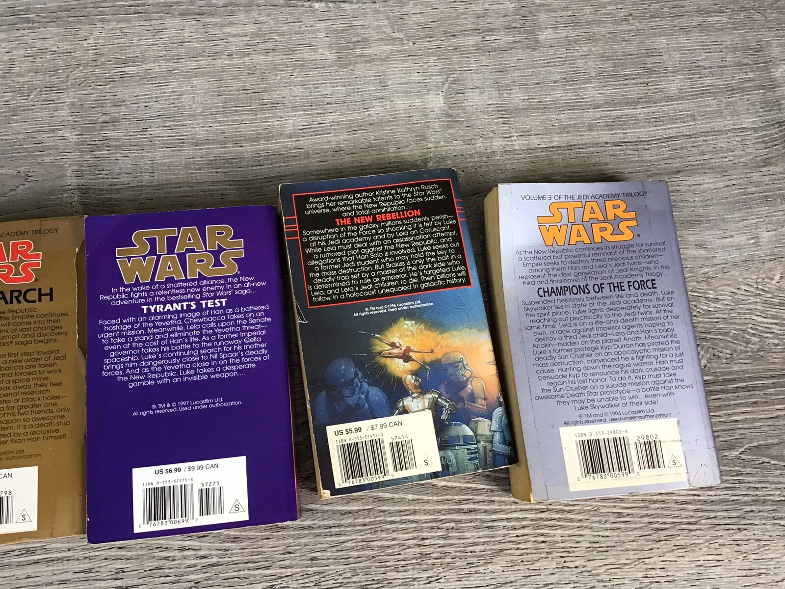 Star Wars Book Lot of 6 – I Jedi, The New Rebellion, Jedi Search Softcover Books