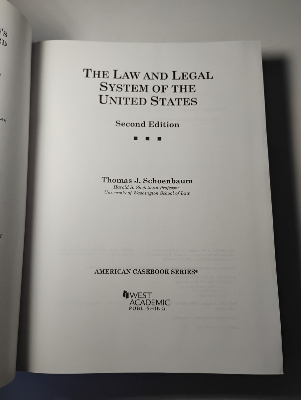 The Law and Legal System of the United States