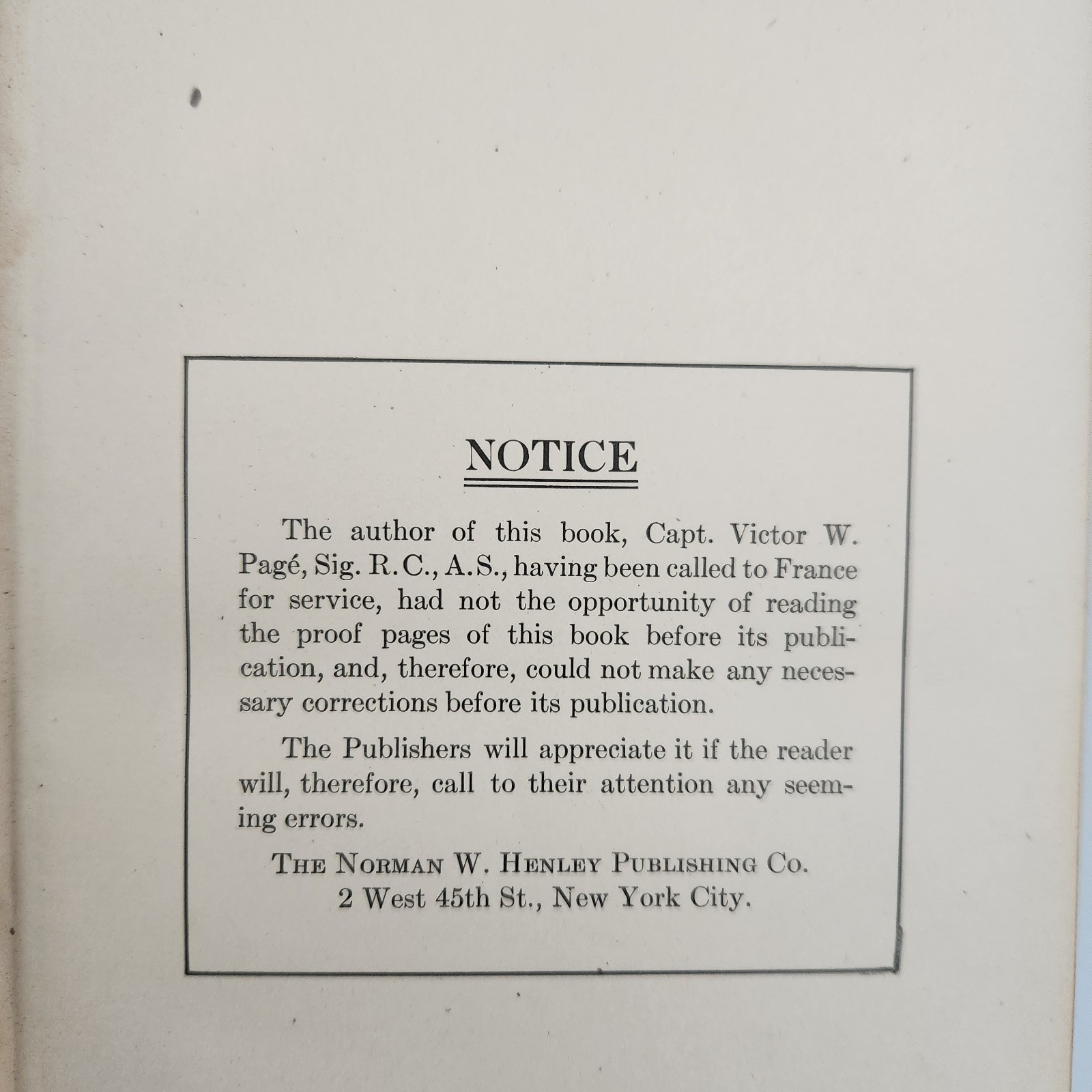 ABC of Aviation 1919 Antique Aircraft Flight Biplane Manual Page First Edition