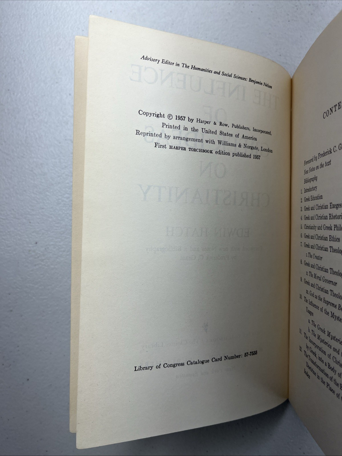 The Influence of Greek Ideas on Christianity by Edwin Hatch, 1957 PB