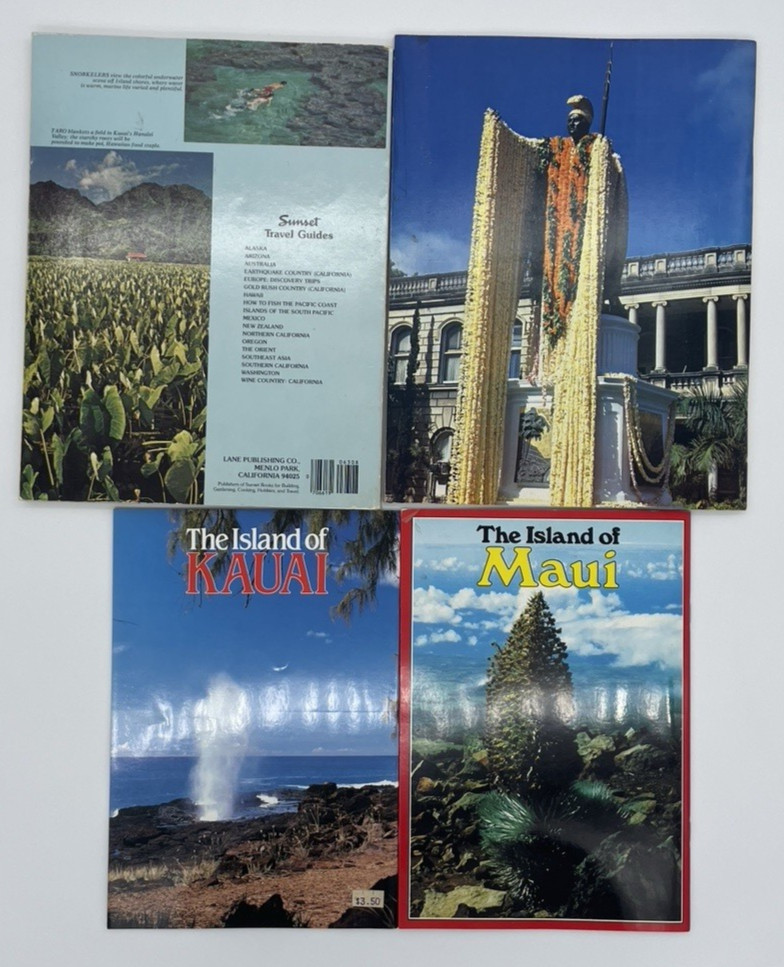 HAWAIIAN Book Lot of 4 KAUAI MAUI Hawaiian Islands & Fal of the Kingdom VG+