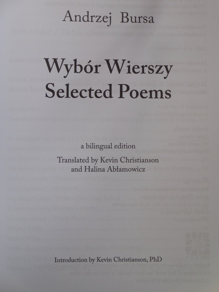 Rebel Beat poet – Andrzej Bursa: Selected Poems / Wybór wierszy – English/Polish