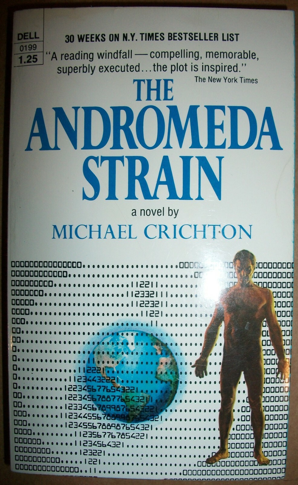 The Andromeda Strain Michael Crichton PB Dell #0199 1st print June 1970 $1.25 VG
