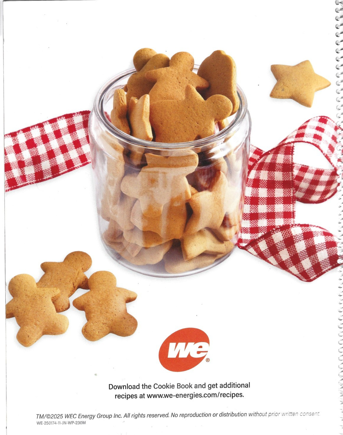 WE Energies Cookie Book, 2025 / Spiralbound Paperback / 37 Recipes