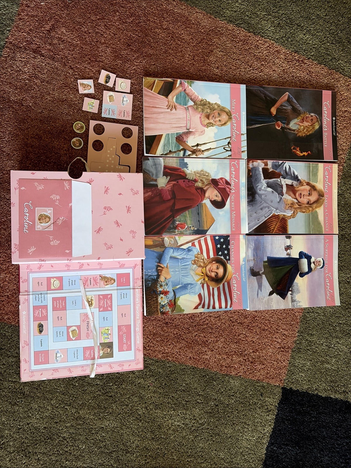 American Girl Caroline 1812 Box Set With Game Board By Kathleen Ernst
