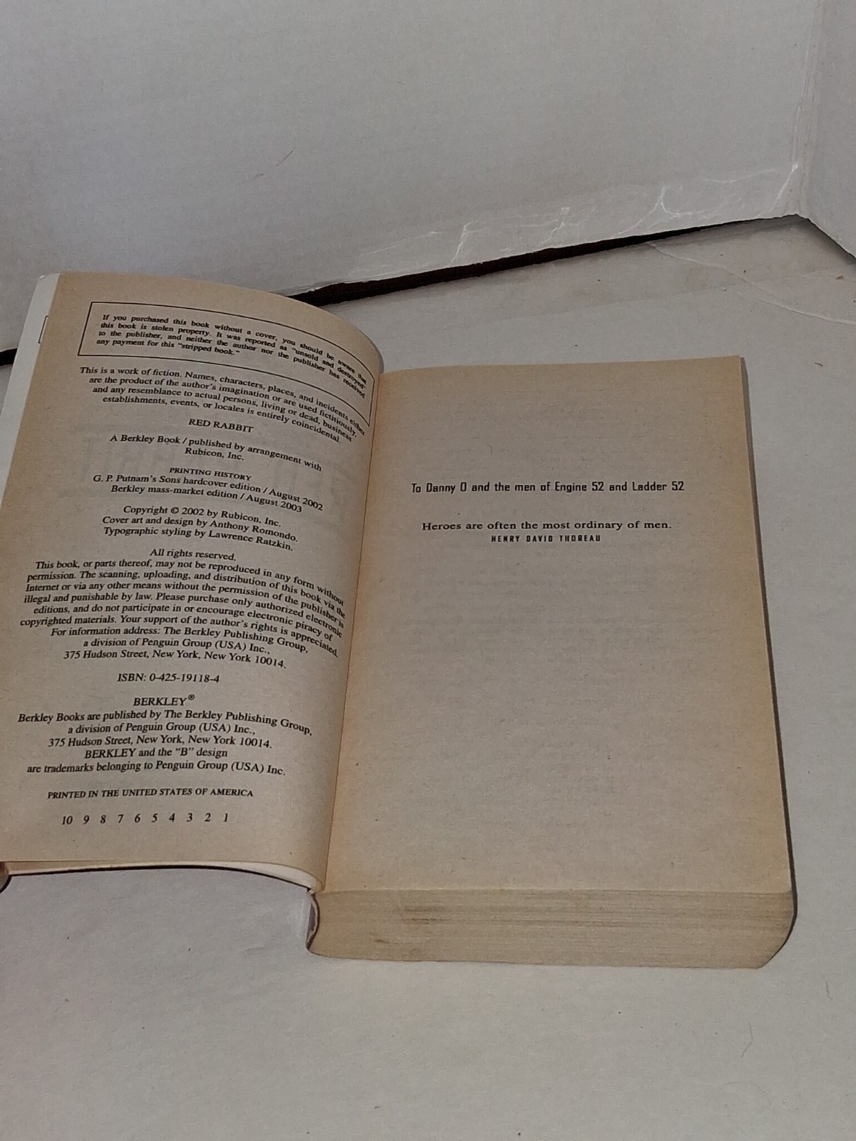 Red Rabbit Tom Clancy Paperback Jack Ryan 2003 – 636 pages