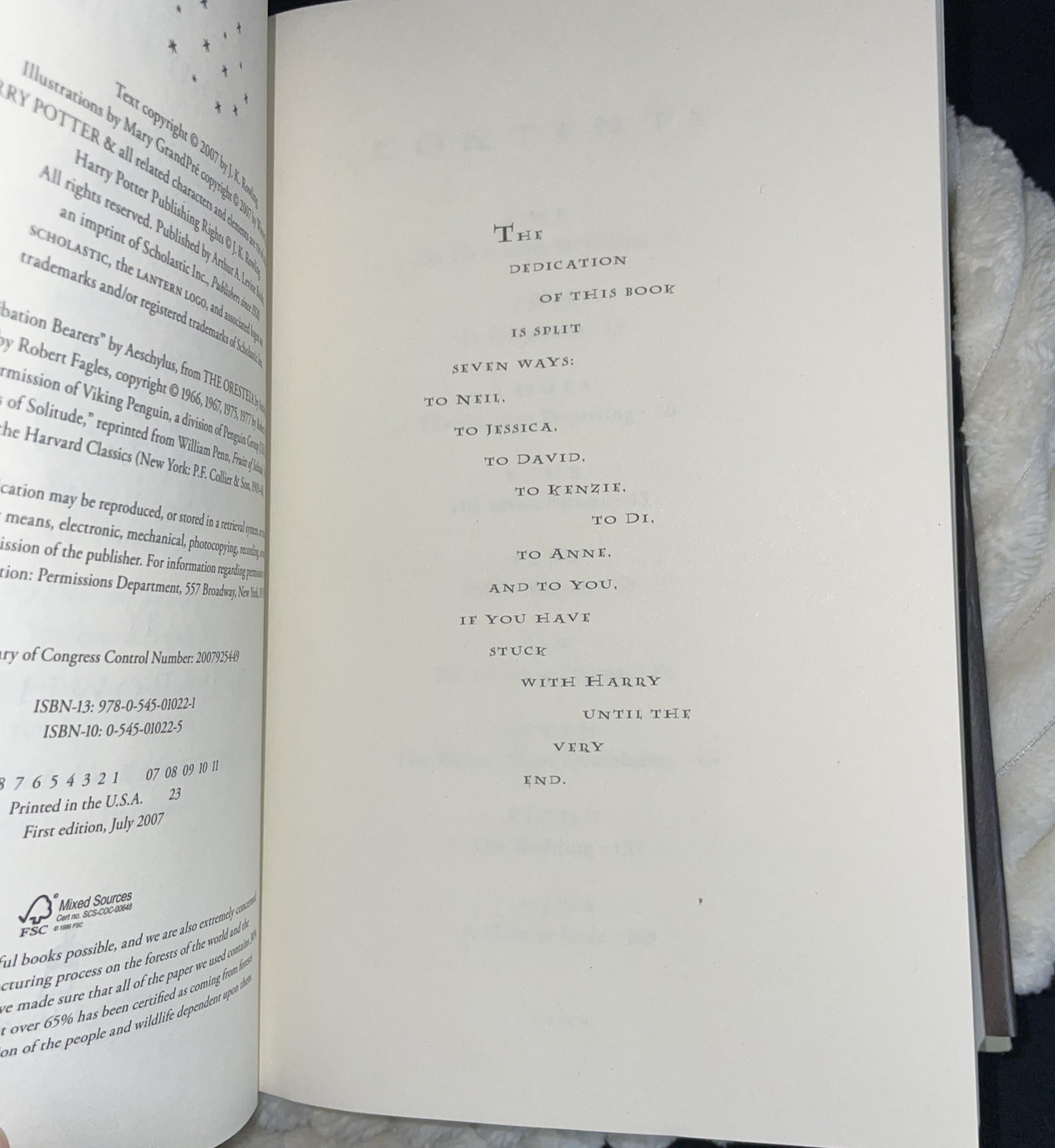 Harry Potter and the Deathly Hallows J.K. Rowling 1st/1st 2007 RARE Page Errors