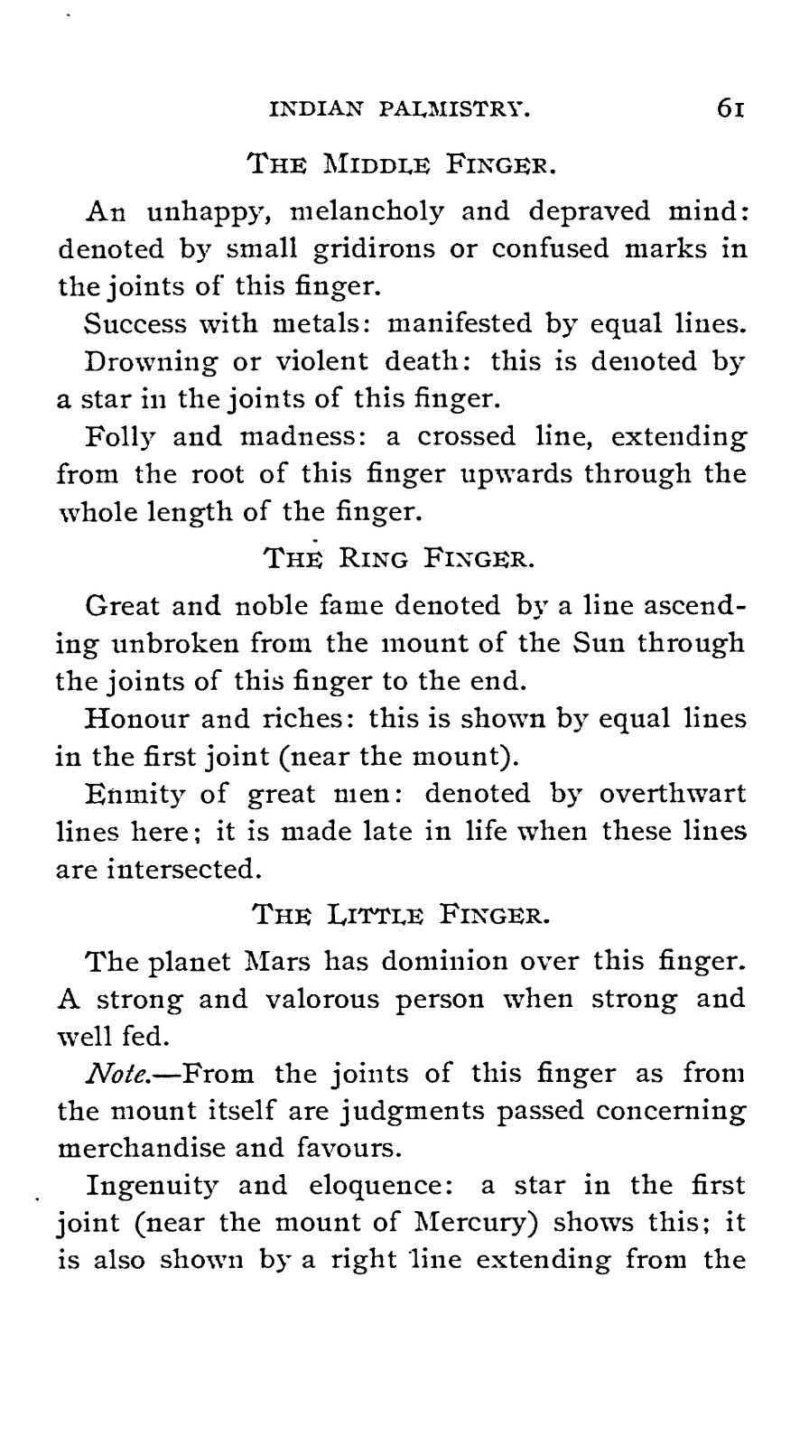 1895 Indian palmistry 61 Pages