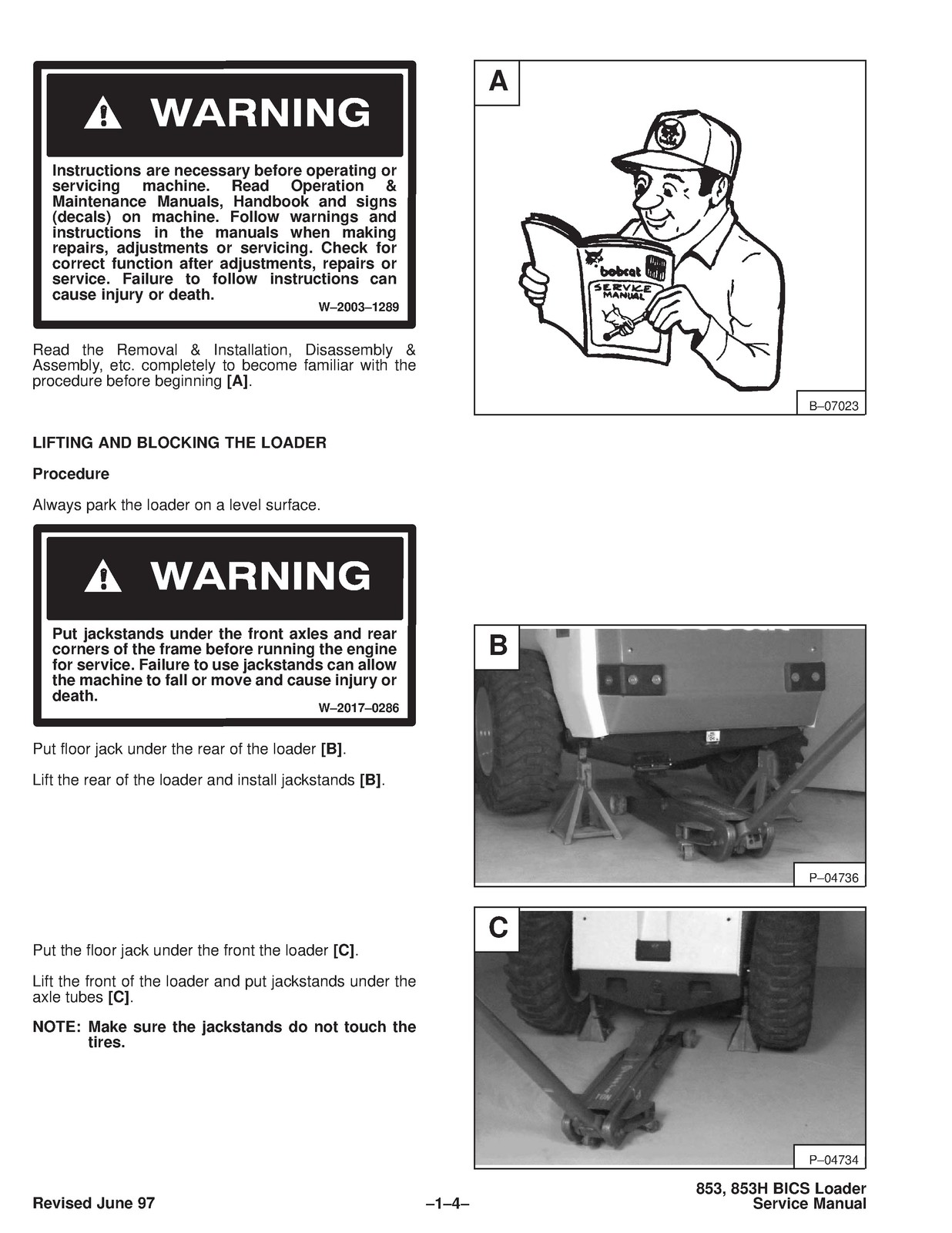 BOBCAT 853 Service Manual 1995 SN 508418001 Up – BOUND – COVERS – XL FOLDOUTS