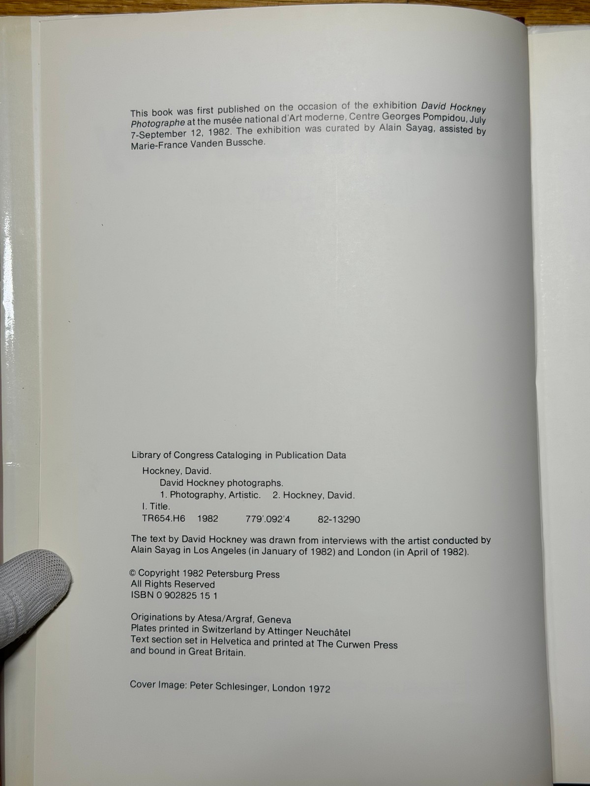 Alain Sayag / DAVID HOCKNEY PHOTOGRAPHS UNSIGNED 1st Edition 1982