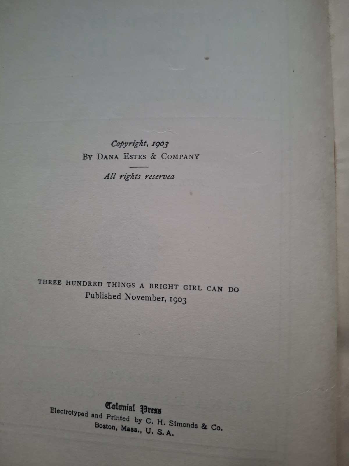 300 Things a Bright GIRL Can Do by LILLA ELIZABETH KELLY RARE 1ST EDITION 1903