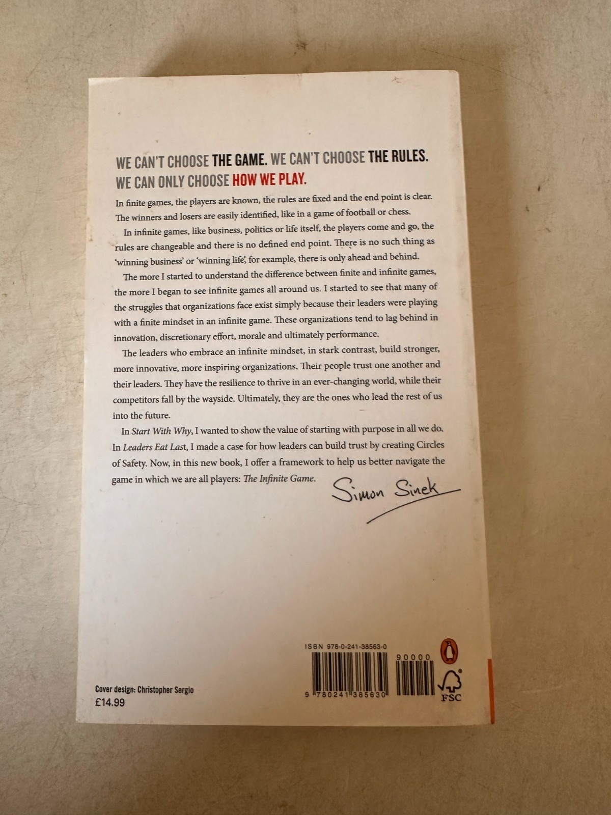 The Infinite Game Paperback 2019 Simon Sinek