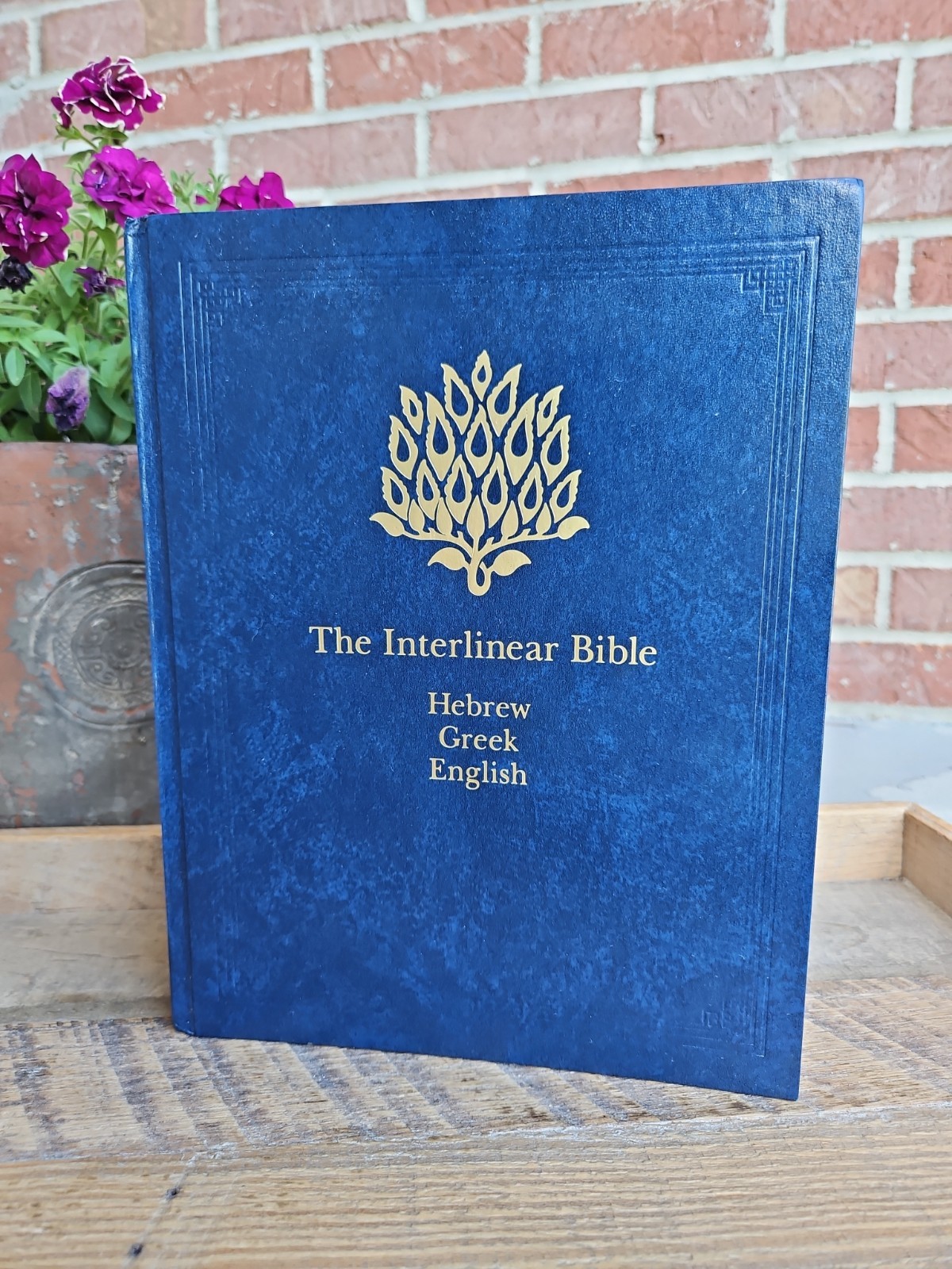 VG+! The Interlinear Bible: Hebrew Greek English by Jay P. Green Navy Hardcover