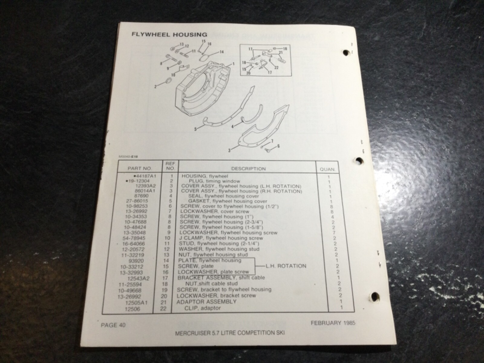 Mercruiser 5.7L Competition Ski GM 350 V8 Engine Parts Catalog #A338553 Up