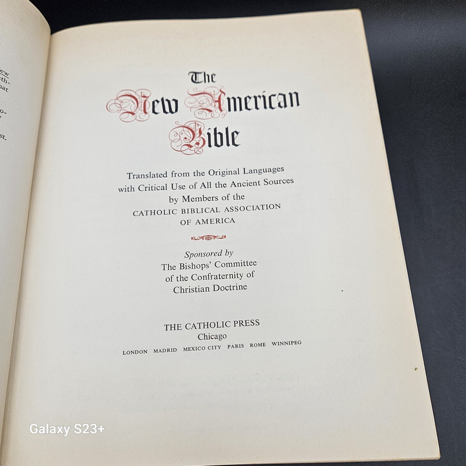 New American Bible NAB 1971 First Edition Special Family Ed. Red Letter Catholic