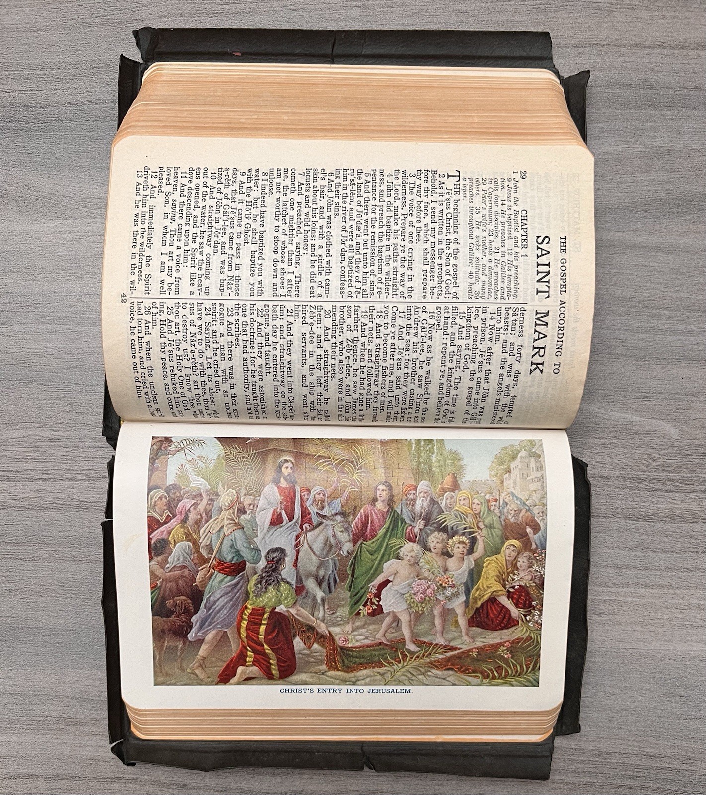 Handsize 1945 National Bible Press; Self Pronouncing KJV Study Helps; Color Maps