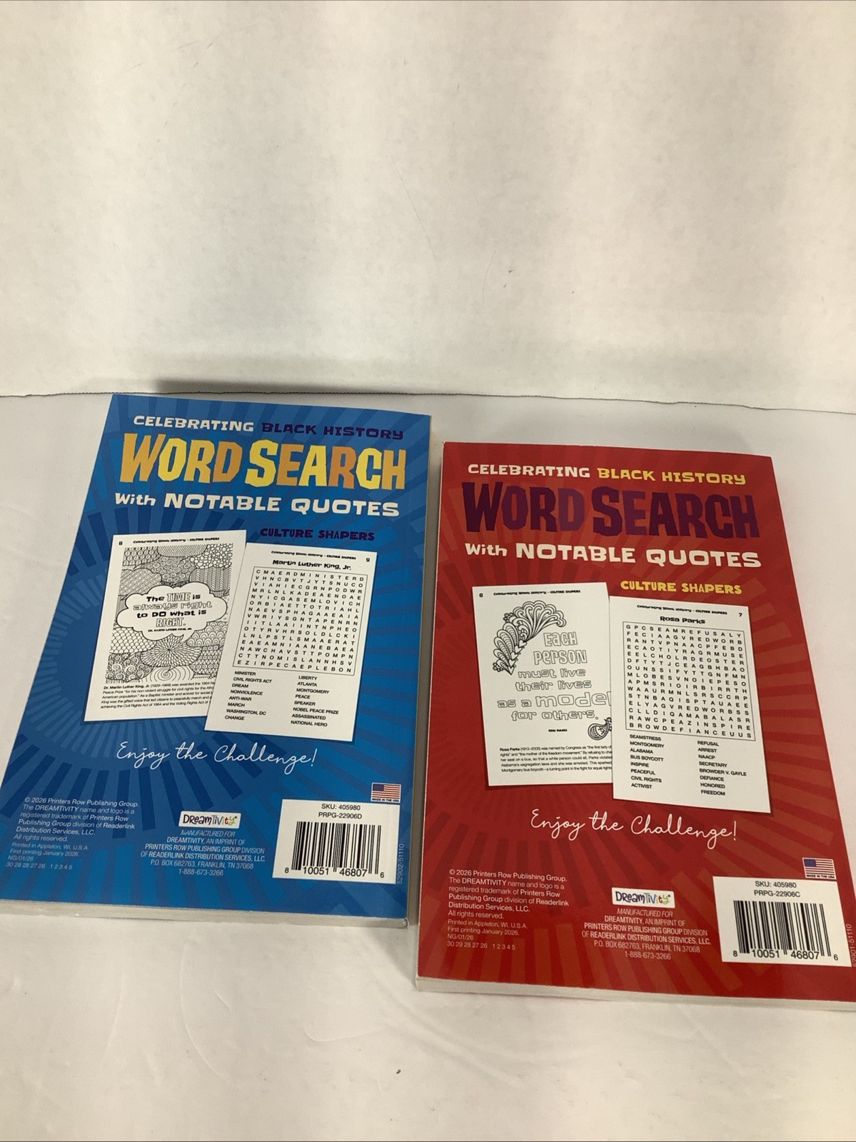 Set Of 2~Black History culture Shapers Word-Search~NEW