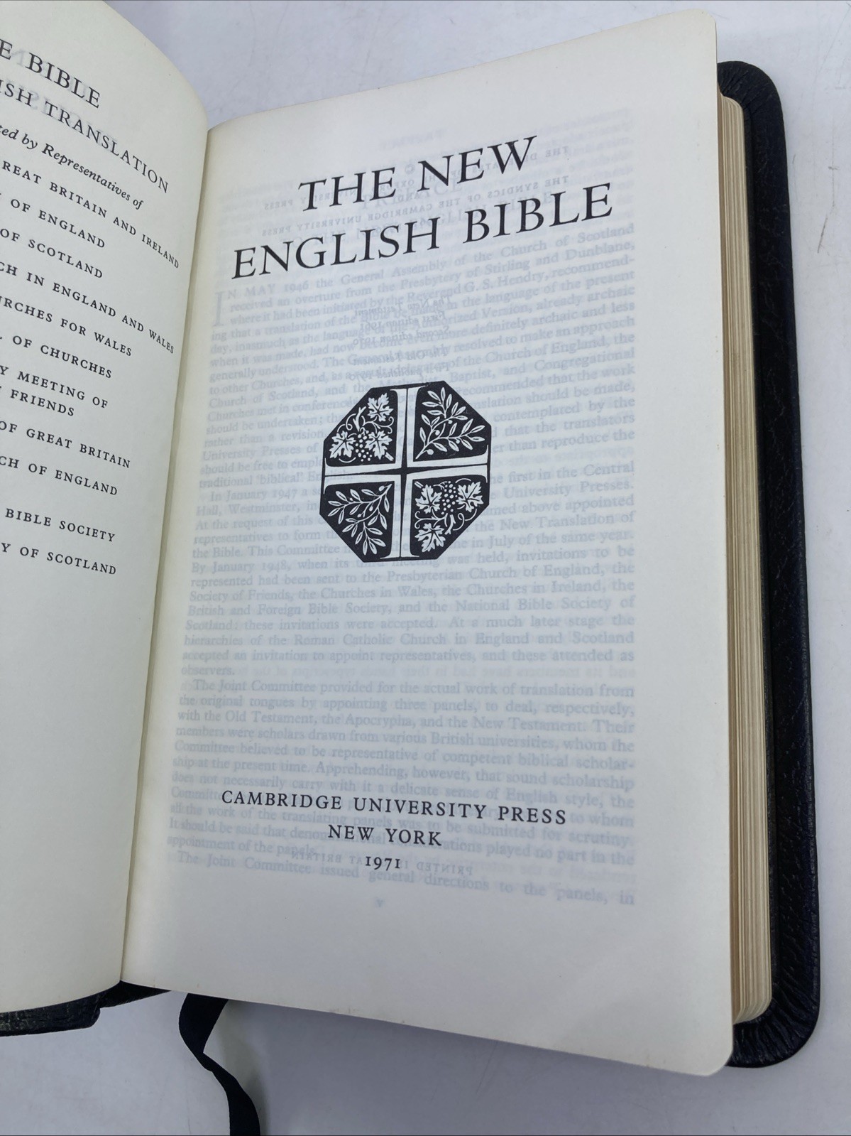 Oxford Cambridge New English Bible NEB 9 Genuine Calfskin Leather 1971 in Box
