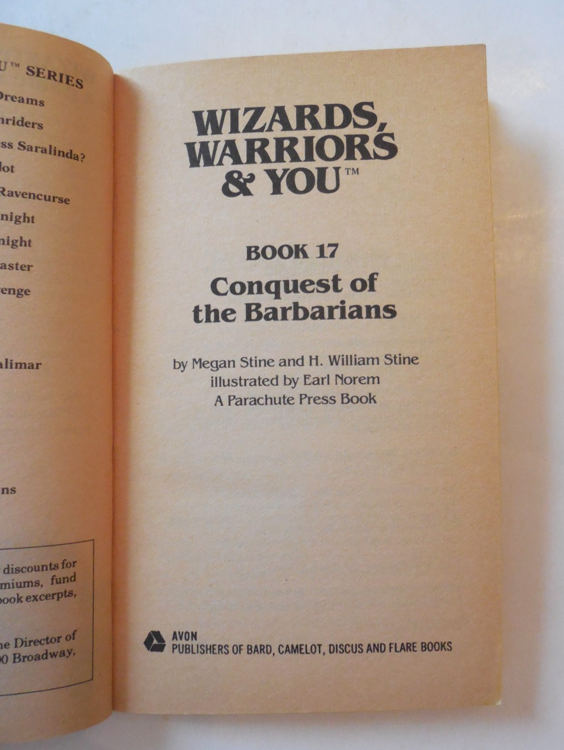 Wizards Warriors & You Book 17: Conquest Of The Barbarians Role-Playing Book